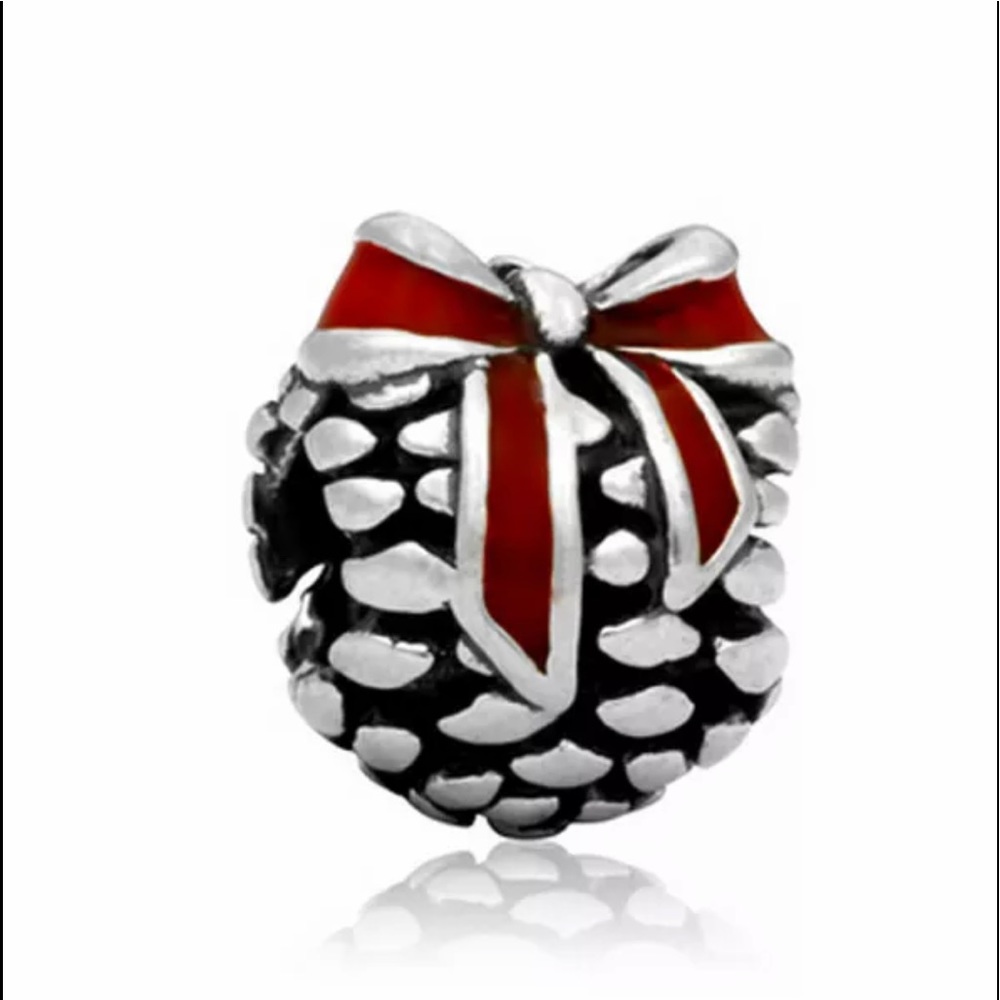 NEW•2pc set Christmas Pinecone DIY charm/beads